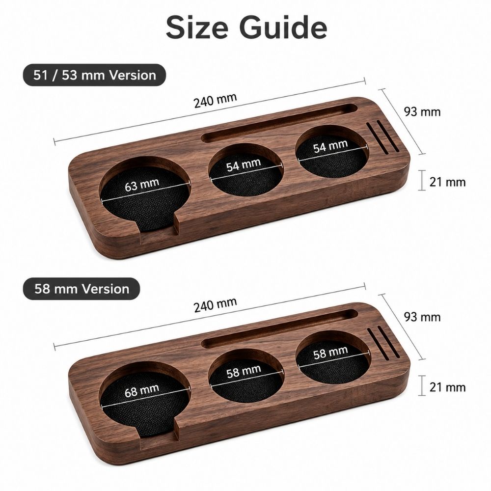 Walnut Espresso Tamper Station & Coffee Accessories Organiser