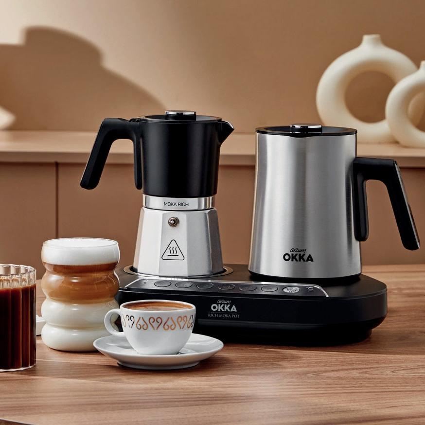 Arzum Okka Rich Moka Pot Turkish Coffee and Moka Maker, Velvetiser