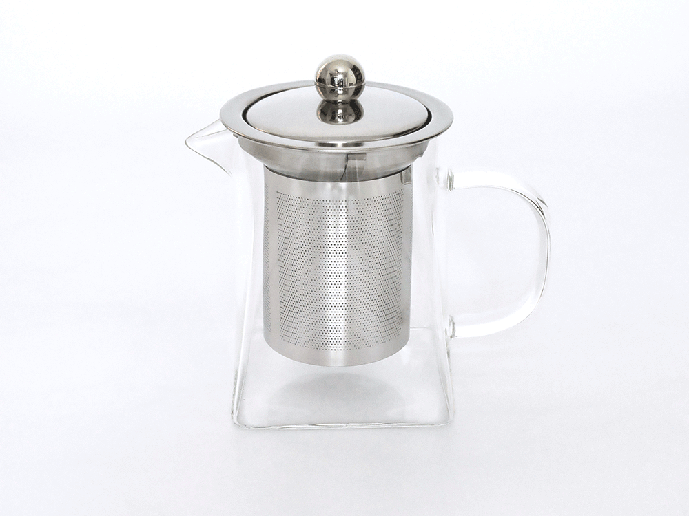 Glass and Stainless Steel Tea Pot