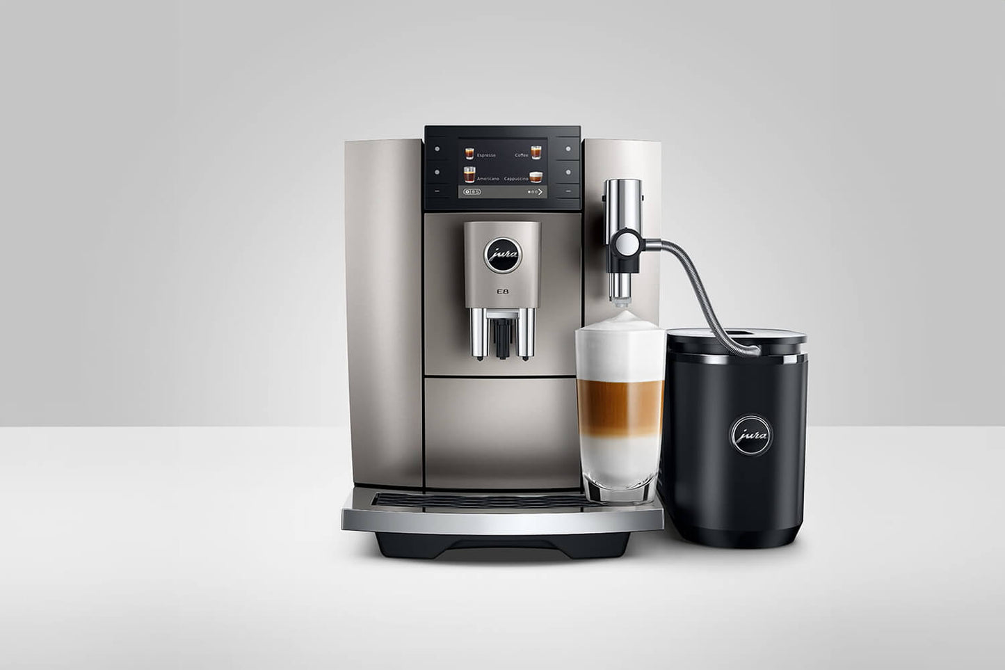 JURA E8 15721 Midnight Silver Bean-to-Cup Coffee Machine