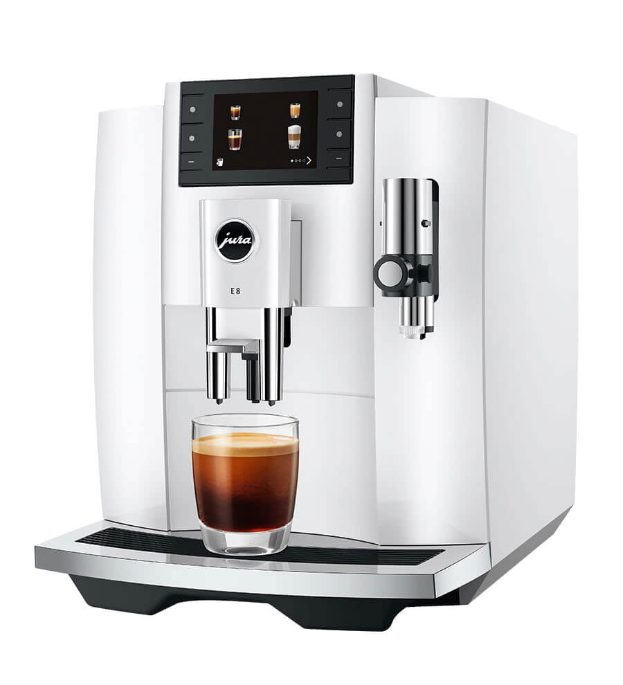 JURA E8 15662 Piano White Bean-to-Cup Coffee Machine
