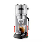 De'Longhi Dedica Arte EC885.M Manual Espresso Coffee Machine - Silver