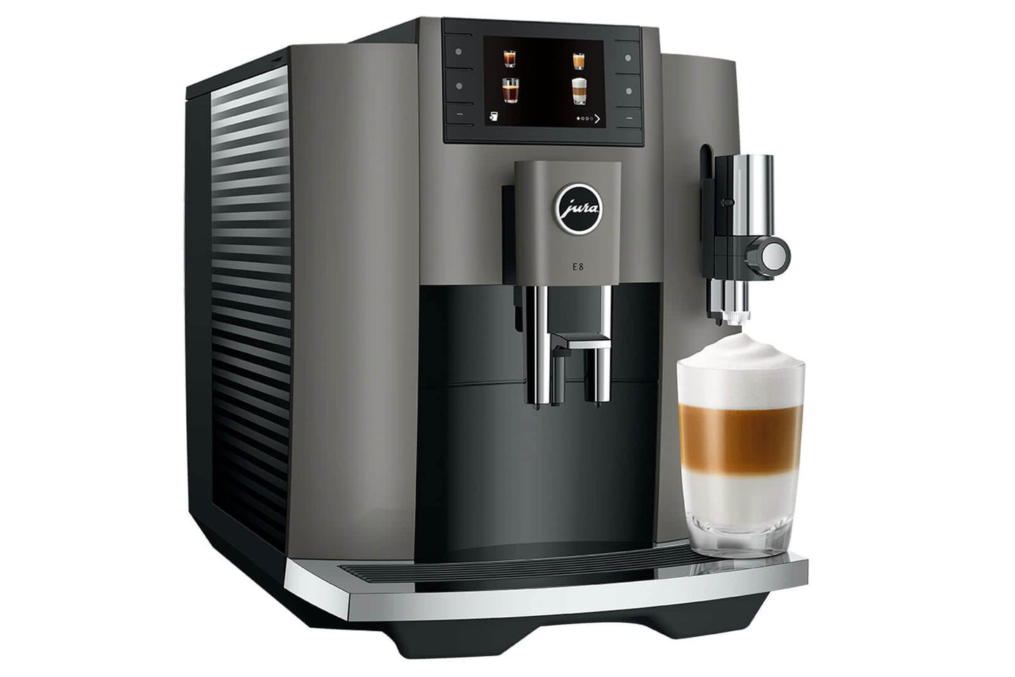 JURA E8 15583 Dark INOX Bean-to-Cup Coffee Machine