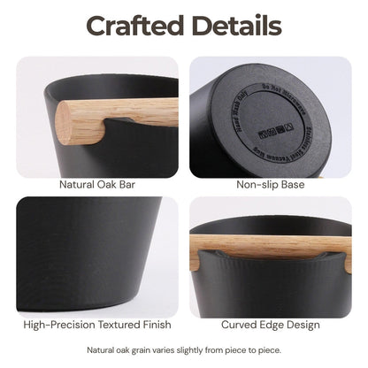 Nordic Espresso Knock Box with Oak Bar