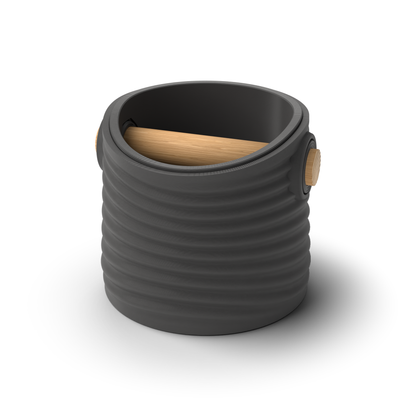 Ripple Tapered Espresso Knock Box | Two-Tone with Oak Bar