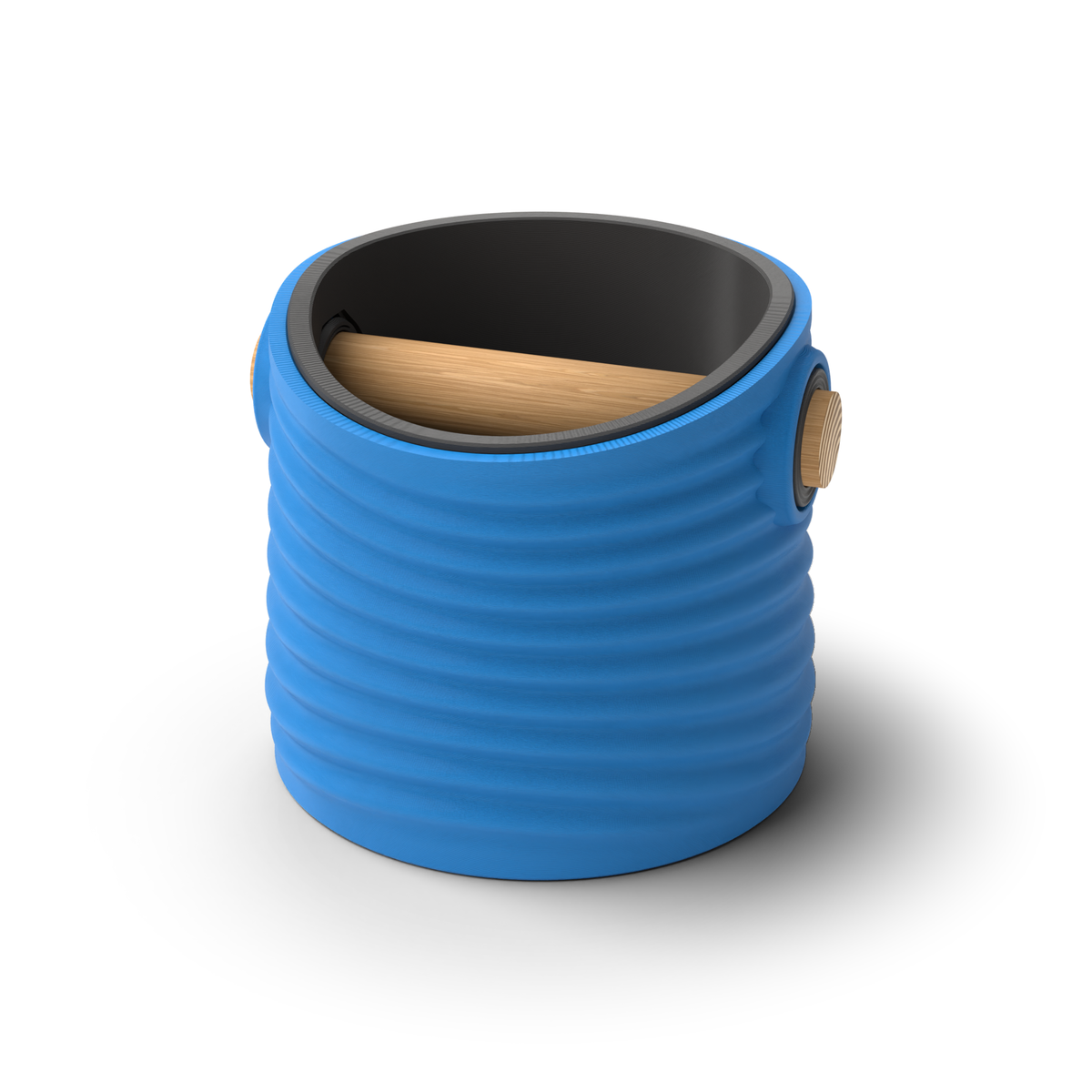 Ripple Tapered Espresso Knock Box | Two-Tone with Oak Bar