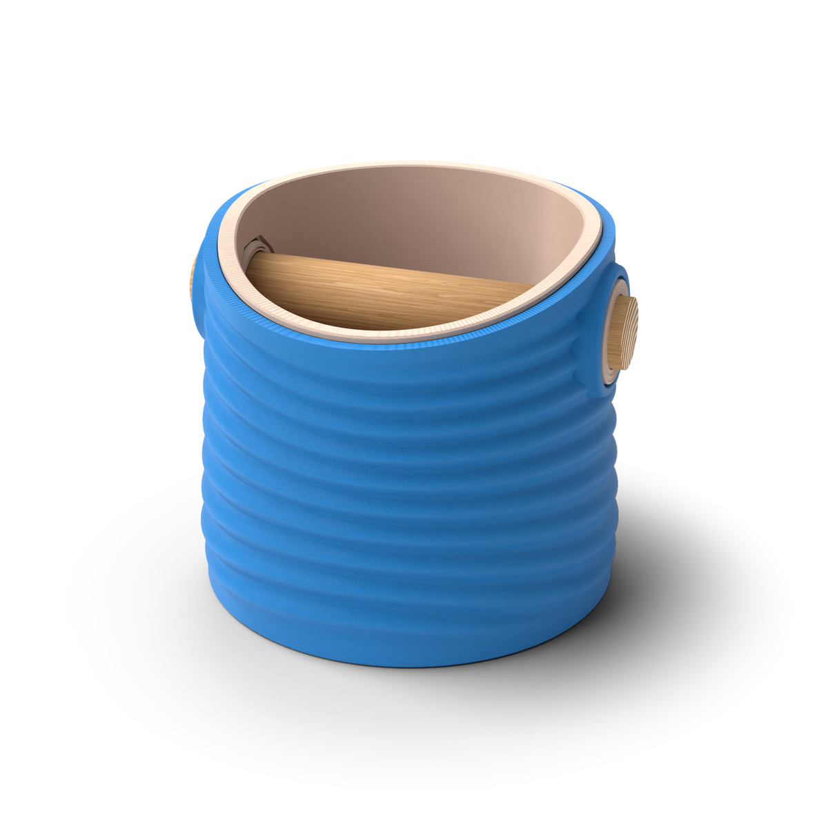 Ripple Tapered Espresso Knock Box | Two-Tone with Oak Bar