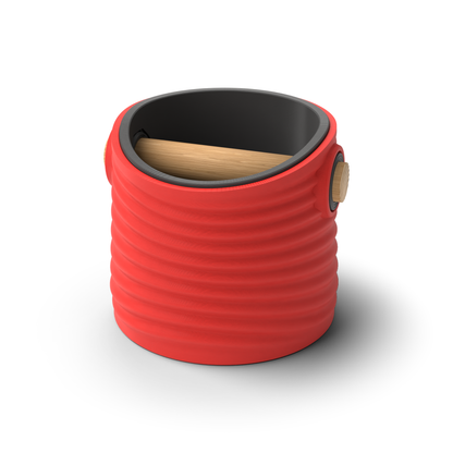 Ripple Tapered Espresso Knock Box | Two-Tone with Oak Bar