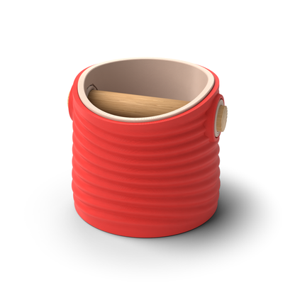 Ripple Tapered Espresso Knock Box | Two-Tone with Oak Bar