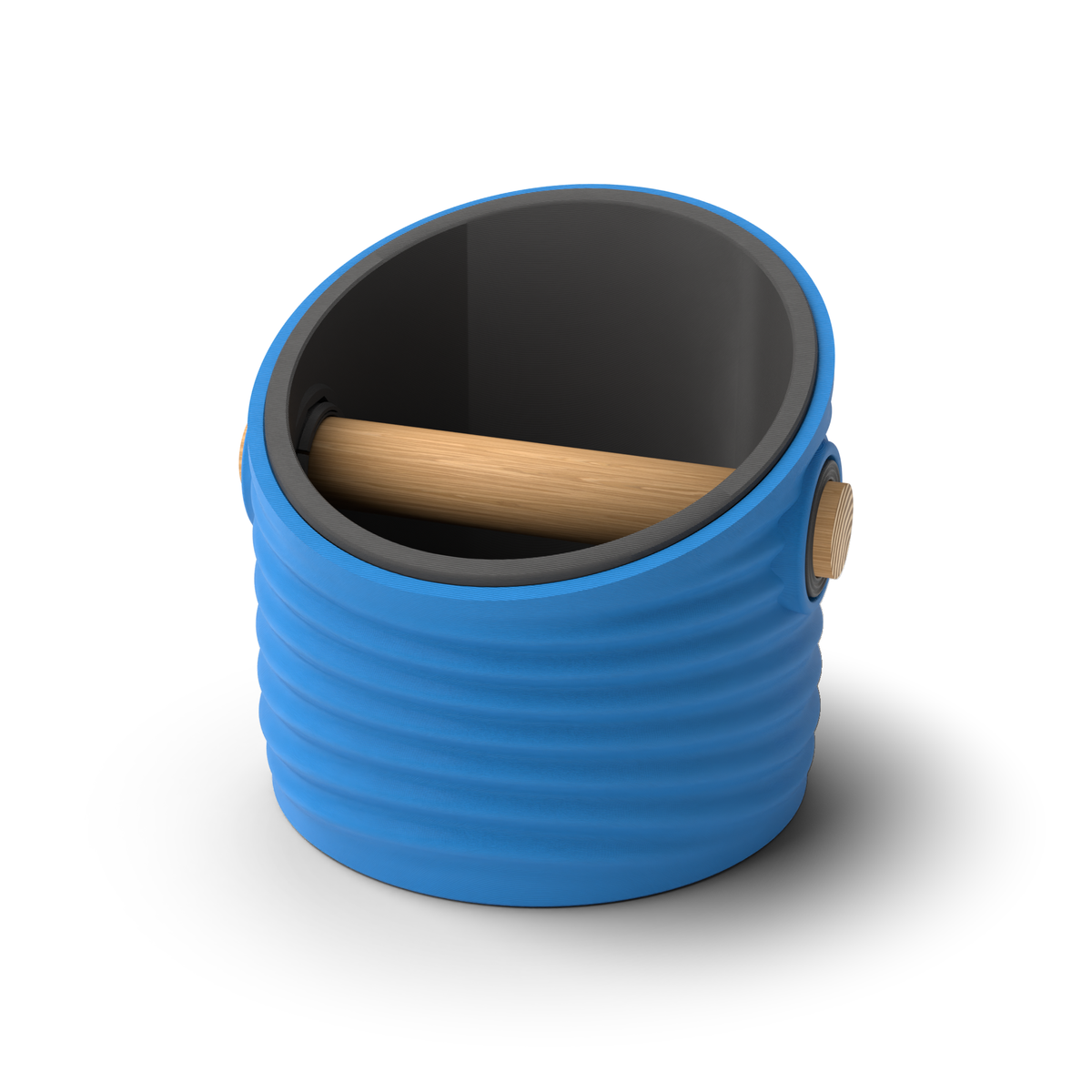 Ripple Angled Espresso Knock Box | Two-Tone with Oak Bar