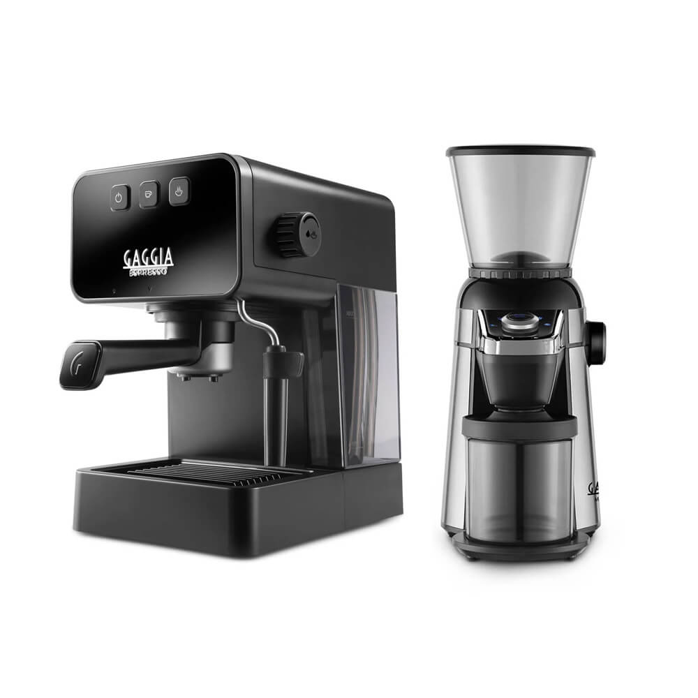 Gaggia Espresso Style Stone Black & MD15 Coffee Grinder Bundle