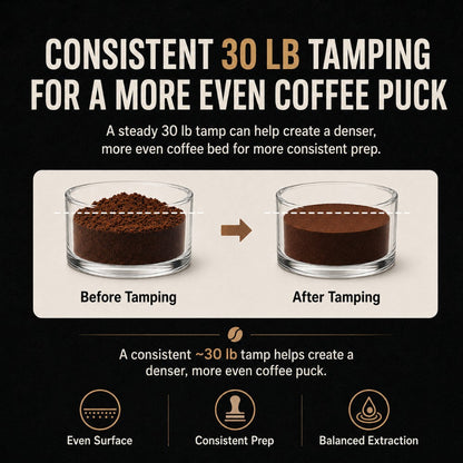 Spring Loaded Espresso Tamper with Wooden Handle