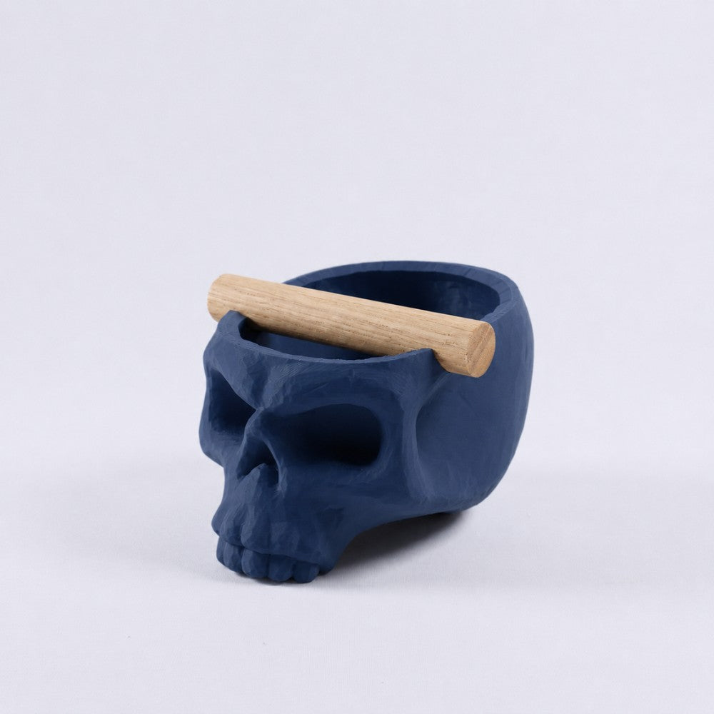 Gothic Skull Espresso Knock Box with Oak Bar